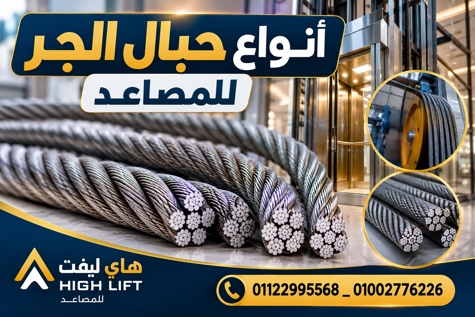 أنواع حبال الجر للمصاعد
